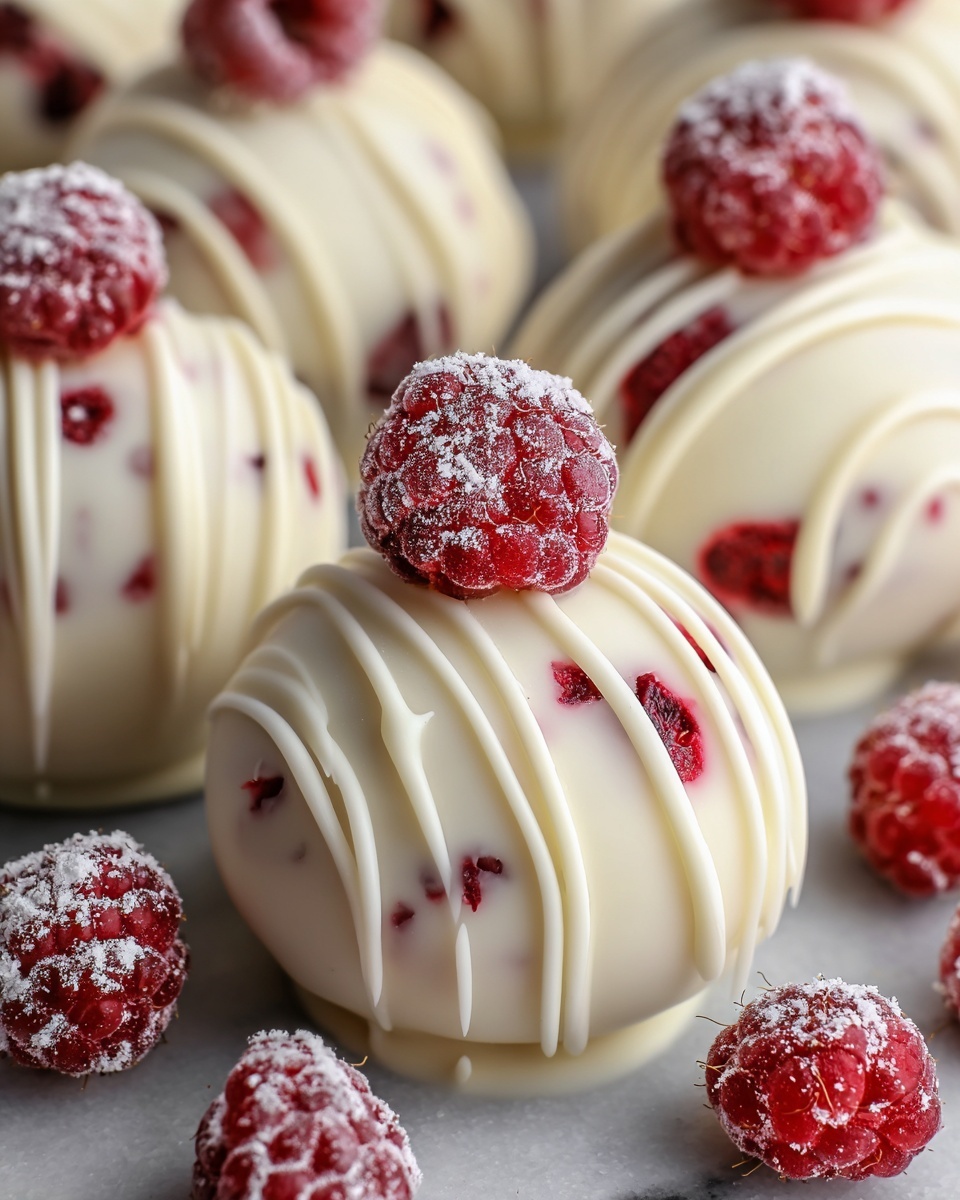White Chocolate Raspberry Cheesecake Balls Recipe - Recipe Image
