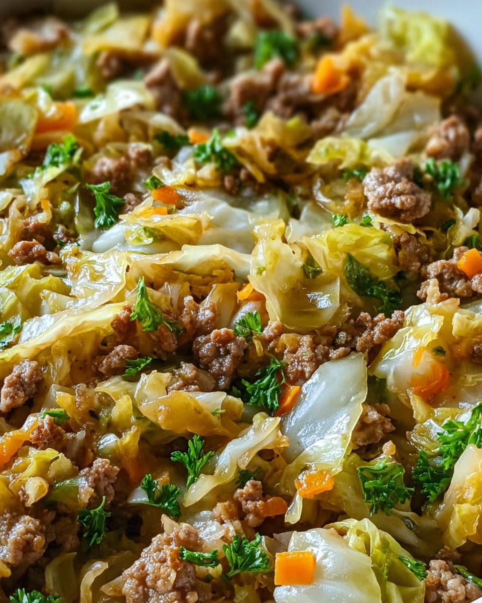 Hearty Ground Beef and Cabbage Skillet Recipe - Recipe Image
