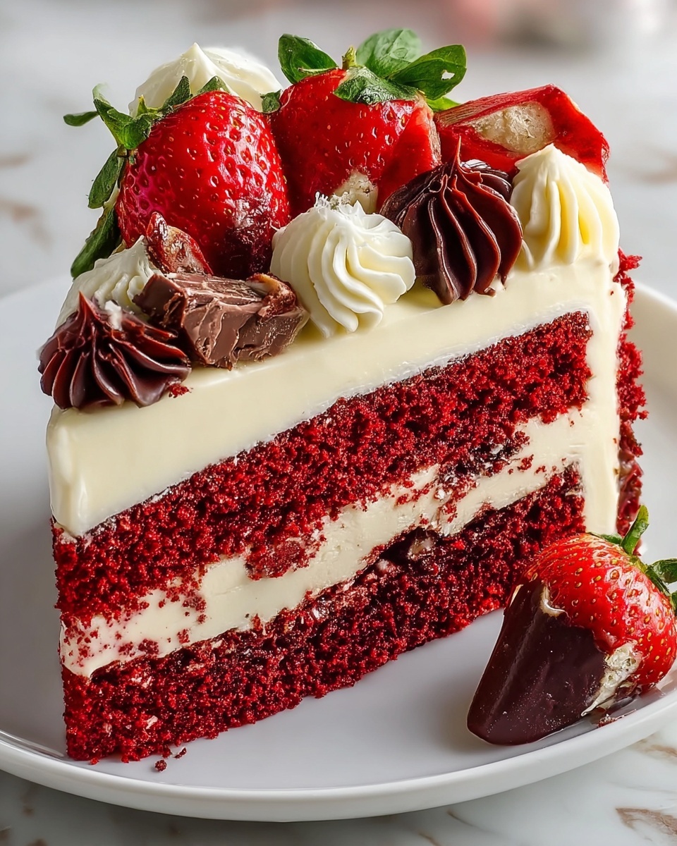 Red Velvet Strawberry Cheesecake Recipe - Recipe Image