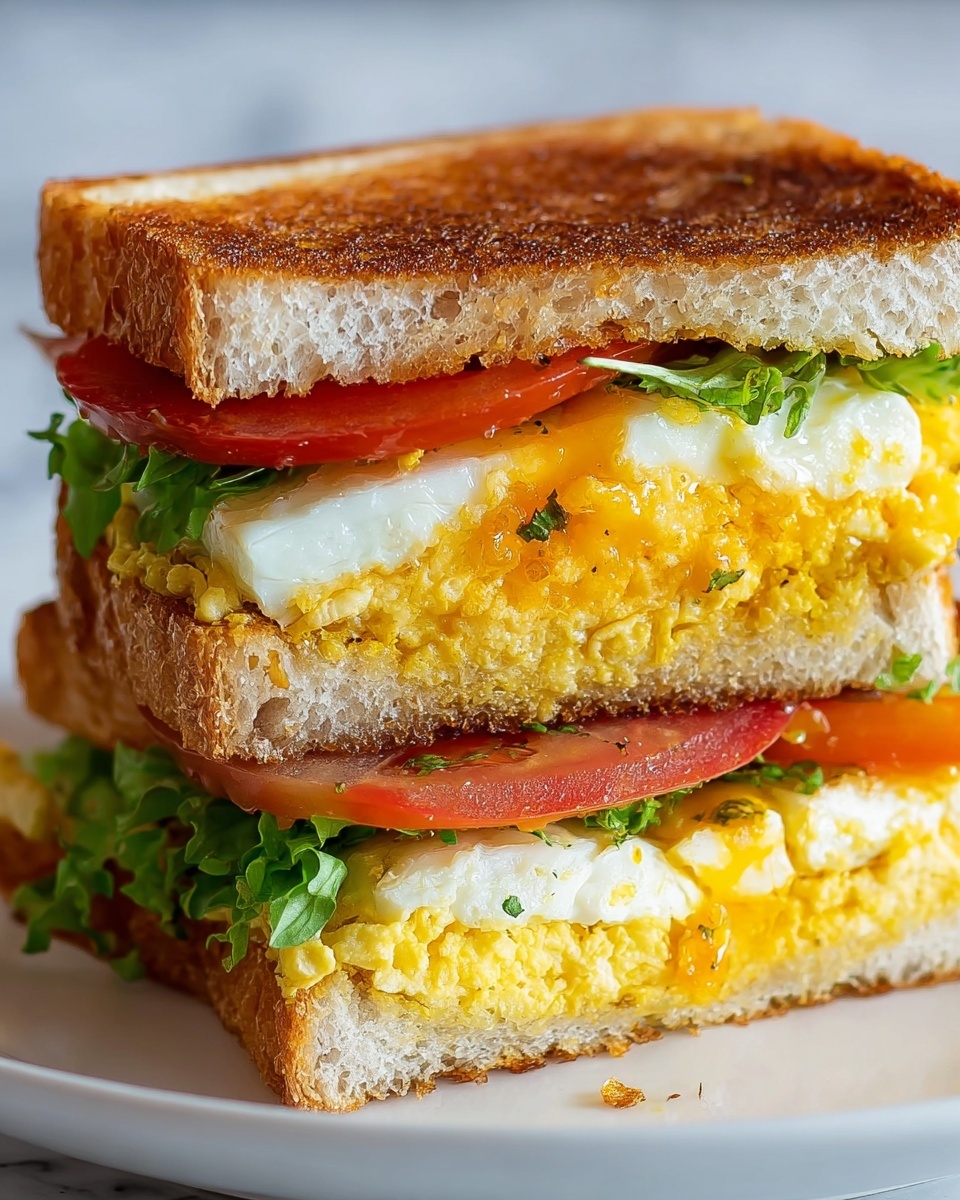 High Protein Vegetarian Breakfast Sandwiches Recipe - Recipe Image
