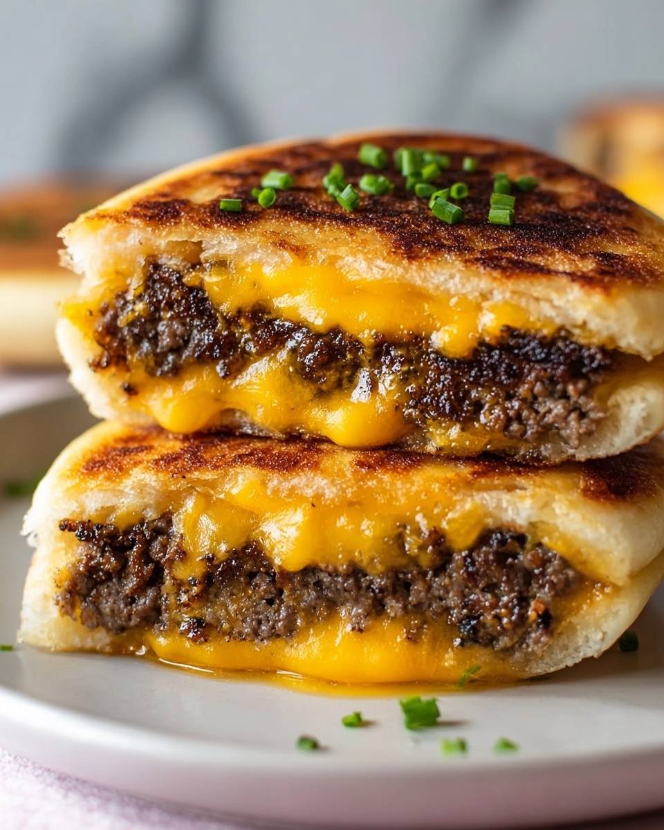 Cheeseburger Stuffed Flatbreads Recipe - Recipe Image