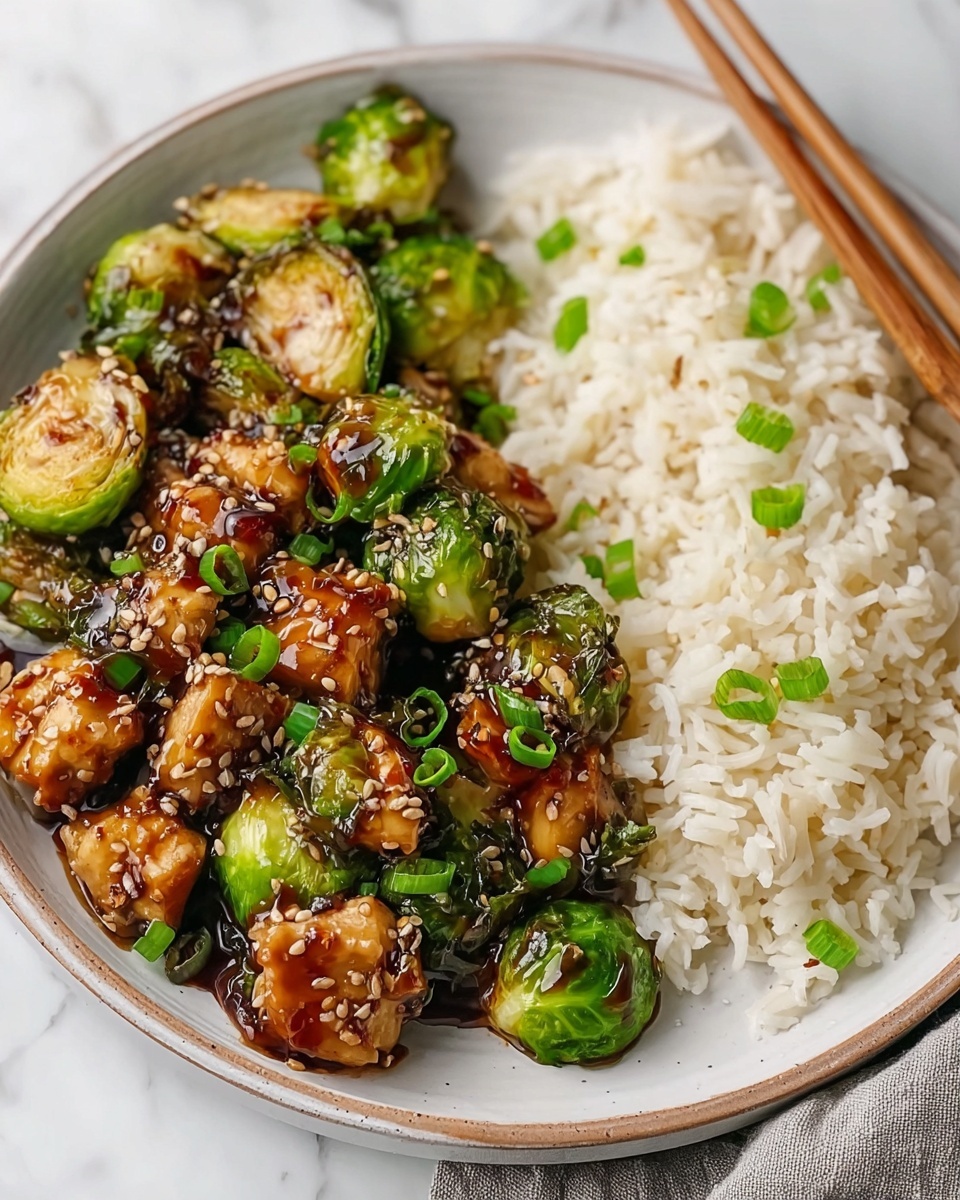 Best Air Fryer Sweet Chili Chicken and Brussels Sprouts Recipe - Recipe Image