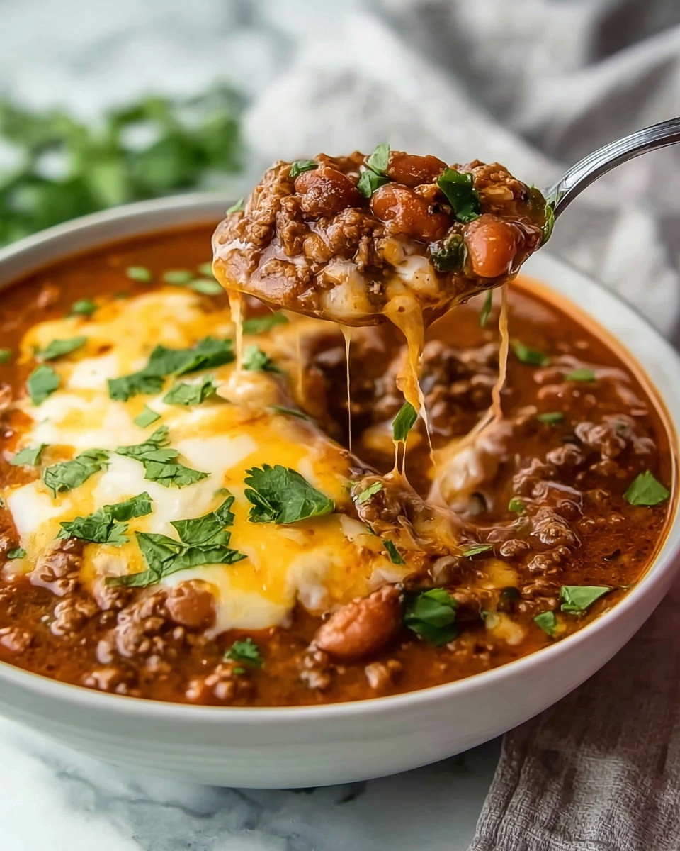 Slow Cooker Cheesy Burger Flavored Soup Recipe - Recipe Image