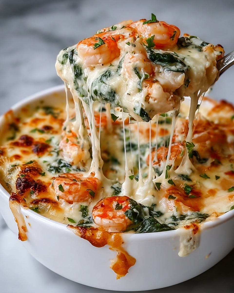 Cheesy Rich and Creamy Shrimp and Crab Spinach Dip Recipe - Recipe Image