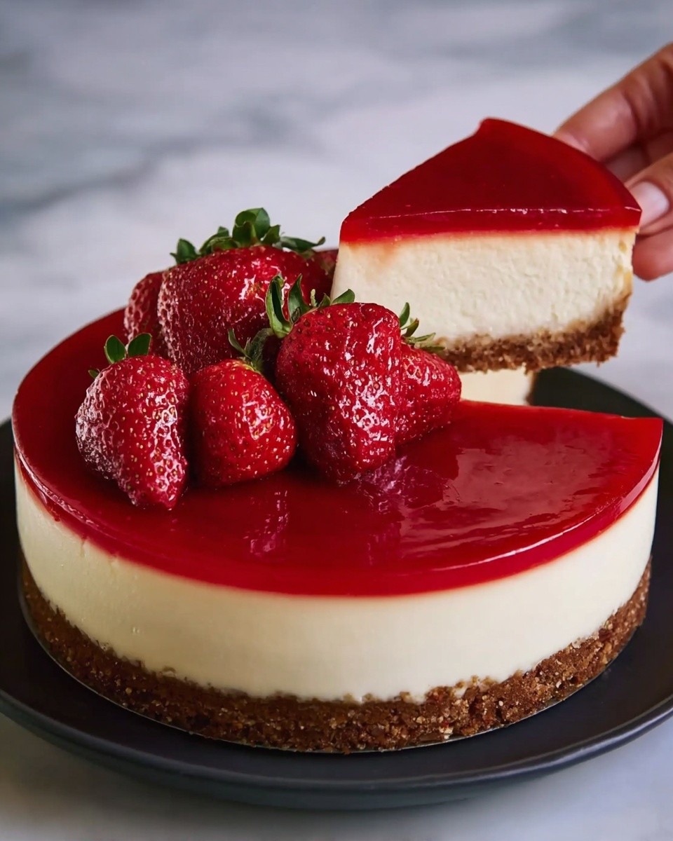 Perfect Cheesecake with Strawberry Topping Recipe - Recipe Image
