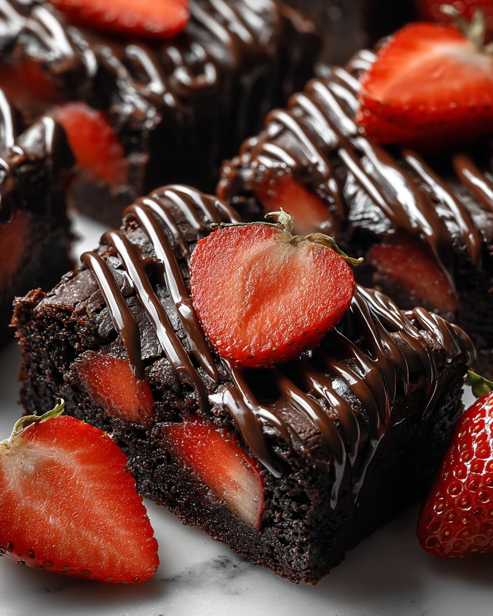Chocolate-Covered Strawberry Brownies Recipe - Recipe Image