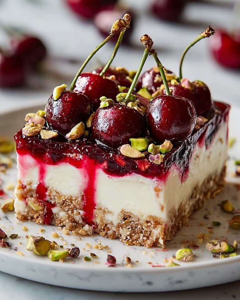 Heavenly Cherry Pistachio Cheesecake Bars Recipe