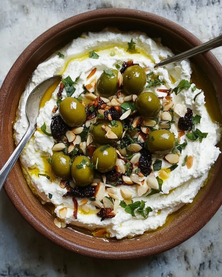 Ricotta with Crushed Olives, Almonds & Lemon Recipe
