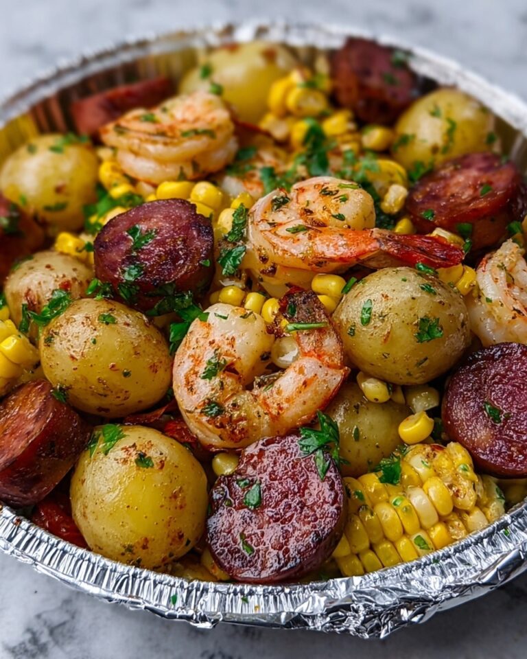 Shrimp, Corn, Potatoes, and Smoked Sausage Foil Pack Recipe