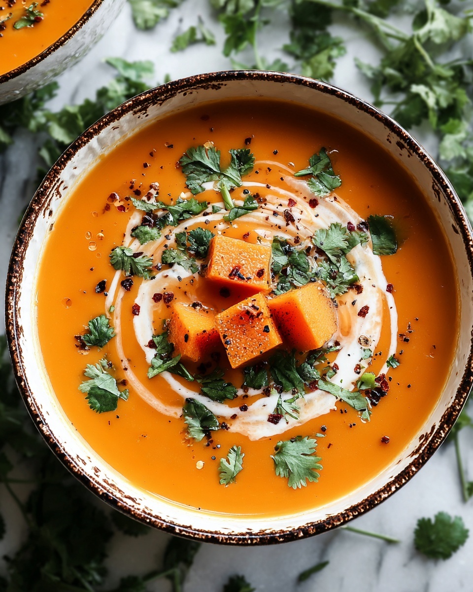 Spiced Butternut Squash and Sweet Potato Soup Recipe - Recipe Image