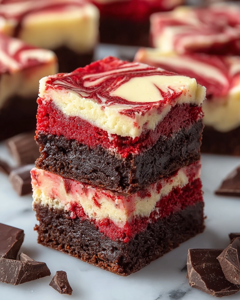 Decadent Red Velvet Cheesecake Brownies Recipe - Recipe Image