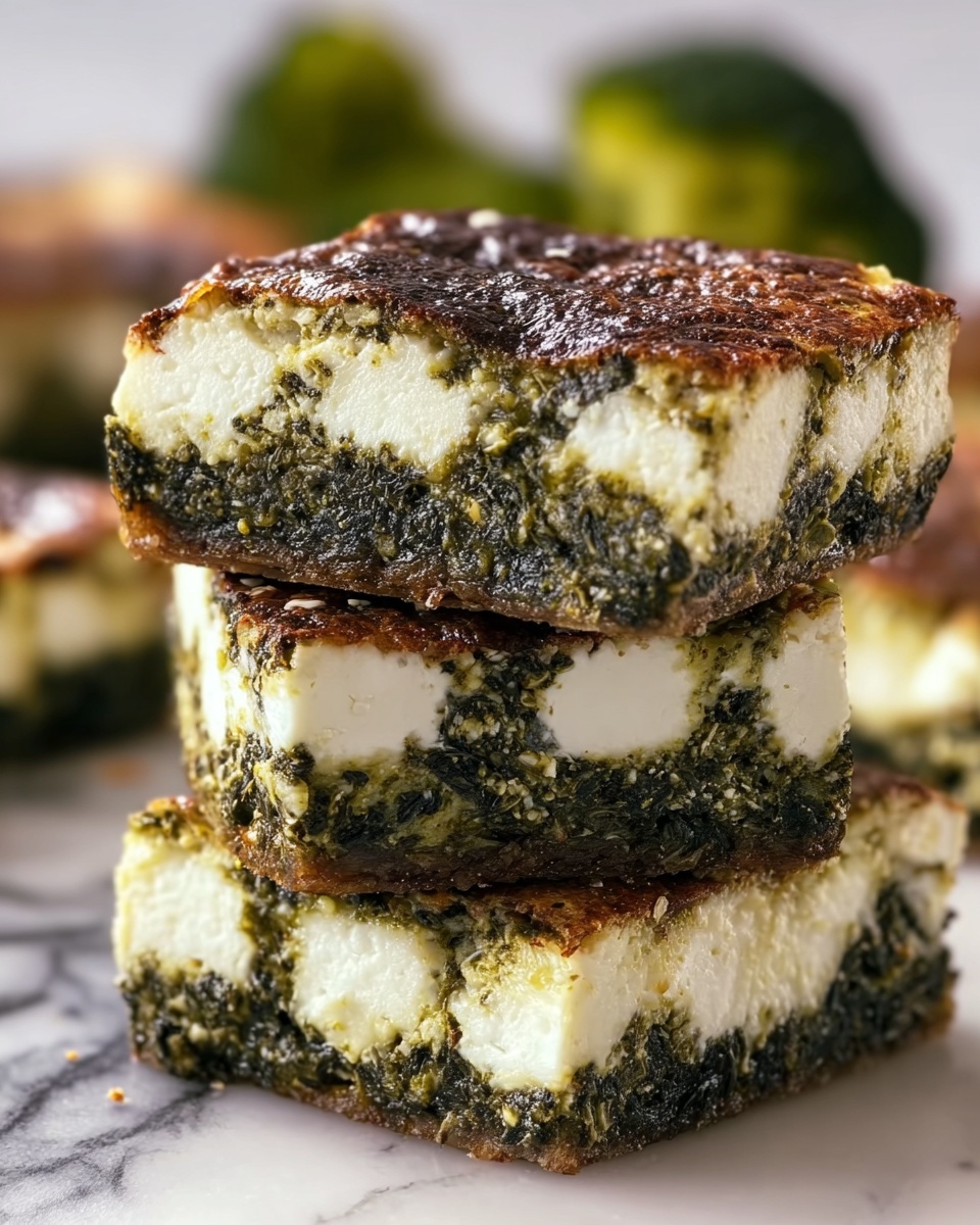 Broccoli and Feta Savory Brownies Recipe - Recipe Image