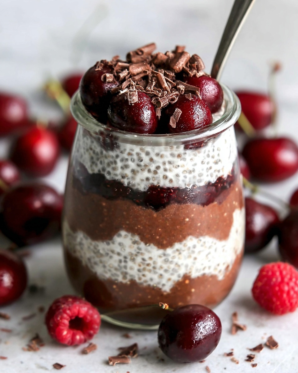 Layered Black Forest Overnight Oats Recipe - Recipe Image