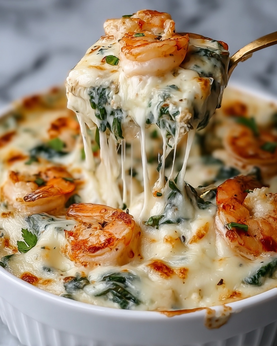 Cheesy Rich and Creamy Shrimp and Crab Spinach Dip Recipe - Recipe Image