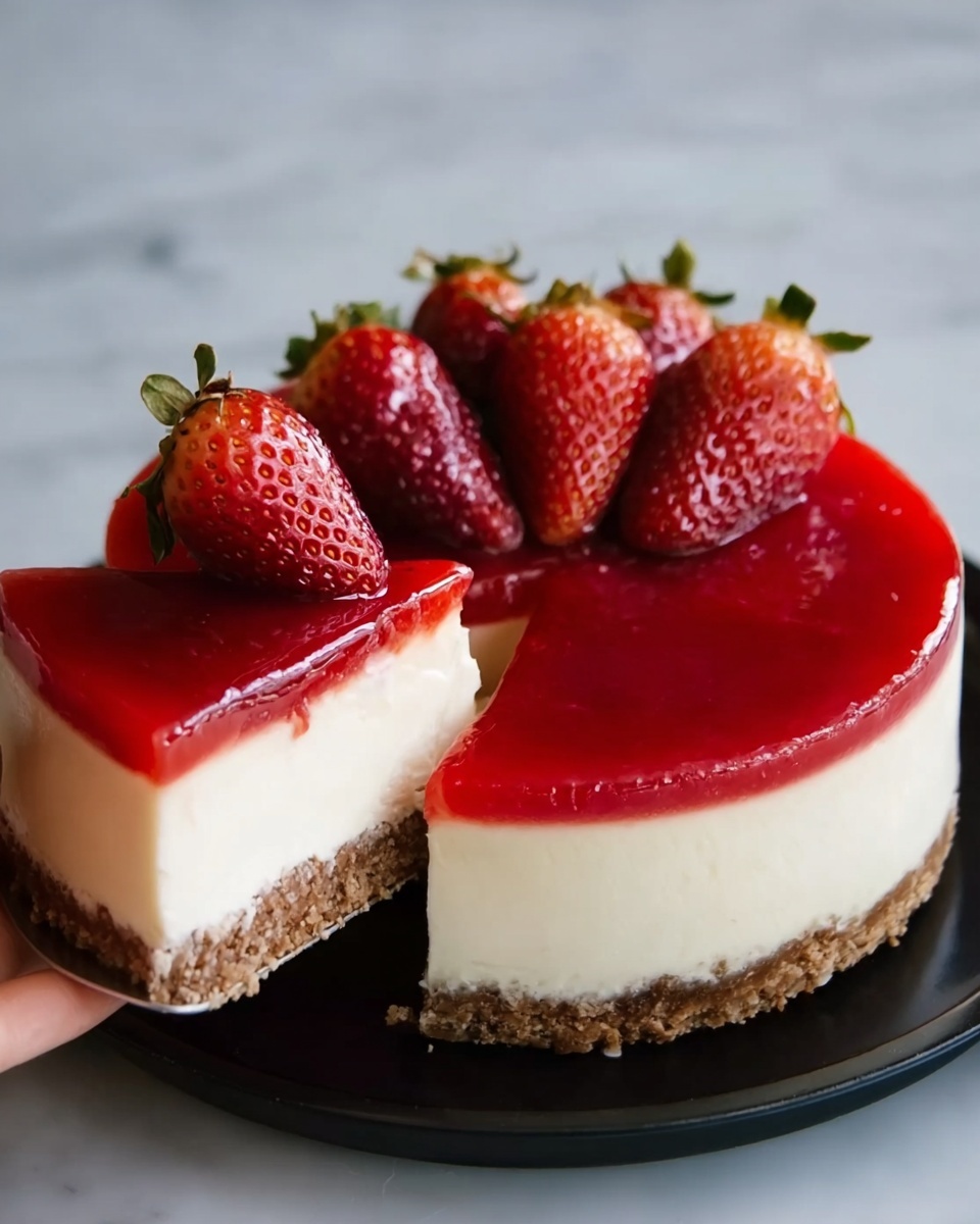 Perfect Cheesecake with Strawberry Topping Recipe - Recipe Image