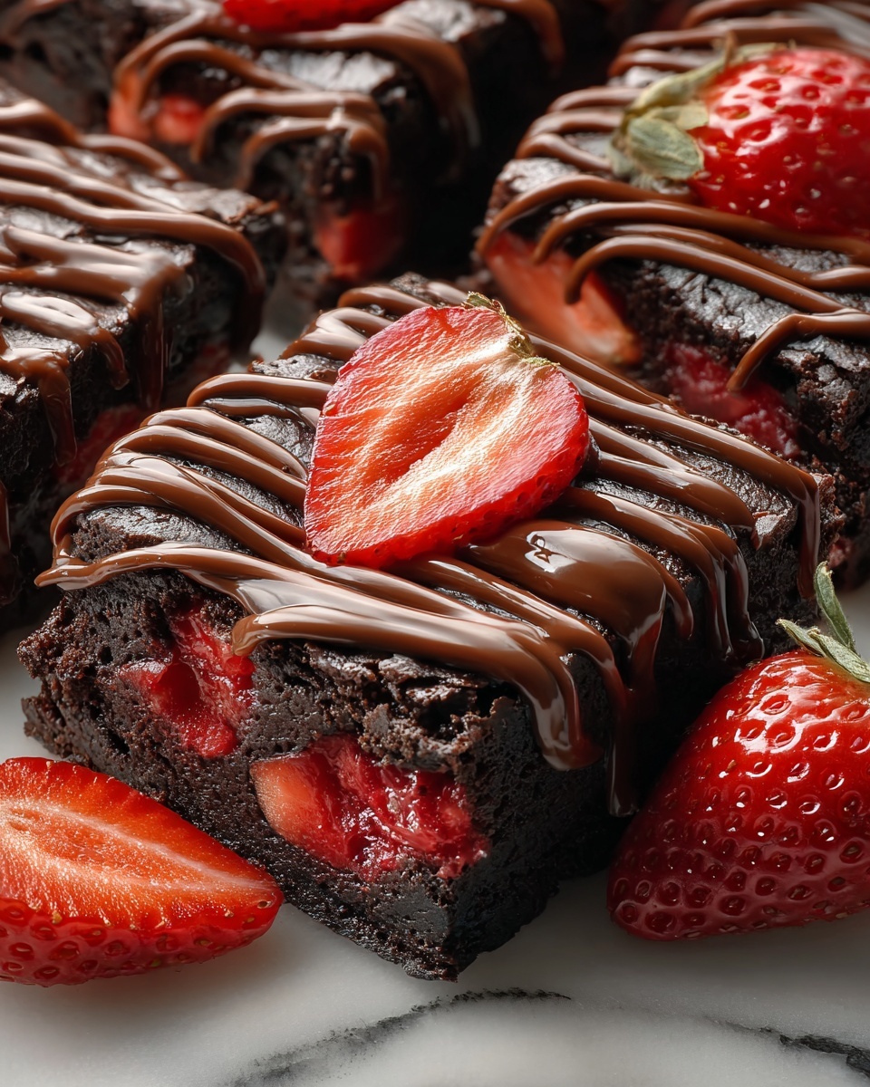 Chocolate-Covered Strawberry Brownies Recipe - Recipe Image