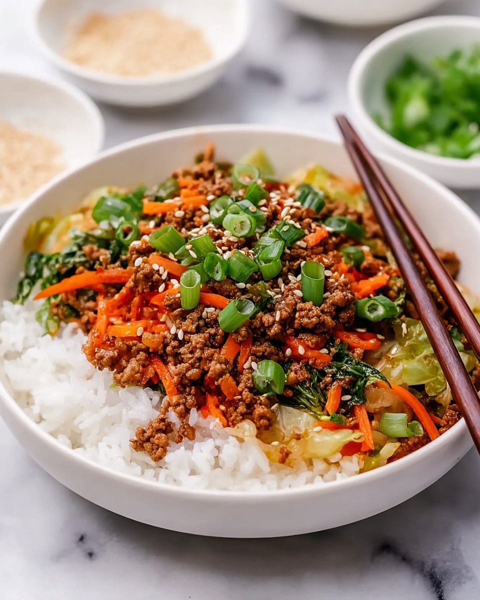 Easy Asian Ground Beef and Cabbage Stir Fry Recipe - Recipe Image