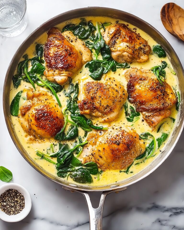 Creamy Garlic Skillet Chicken with Spinach Recipe