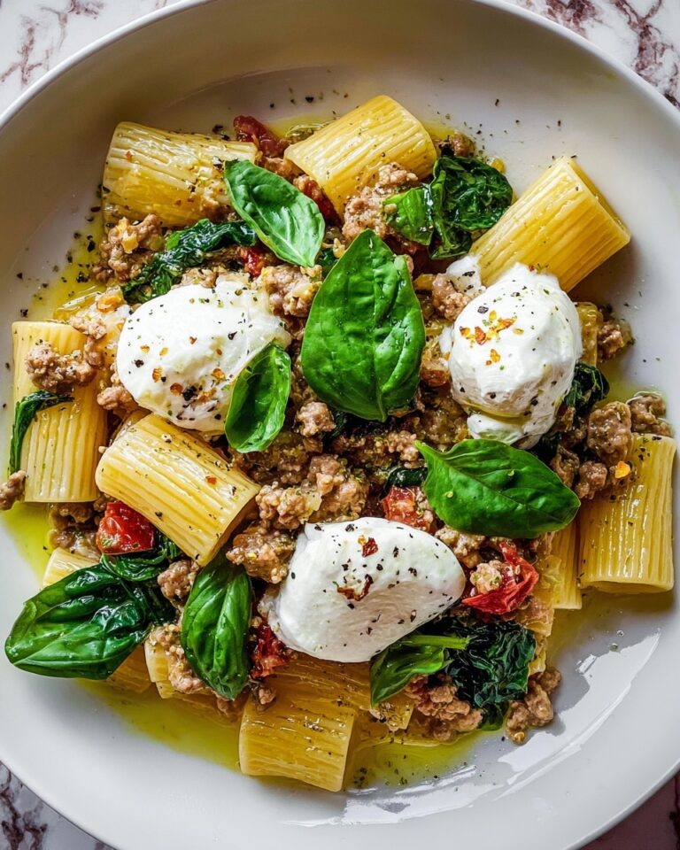 One Pot Lemony Pasta with Sausage, Broccoli Rabe, and Burrata Recipe