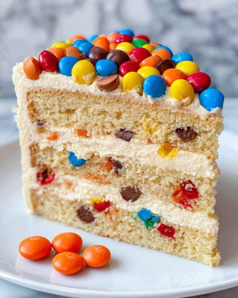 M&M’S Peanut Butter Cake with Peanut Butter Frosting Recipe