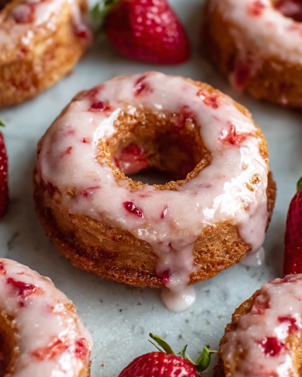 Strawberry Glazed French Crullers Recipe - Recipe Image