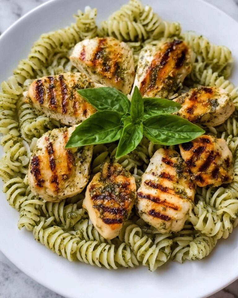 Pasta with Spinach Pesto and Grilled Chicken Recipe