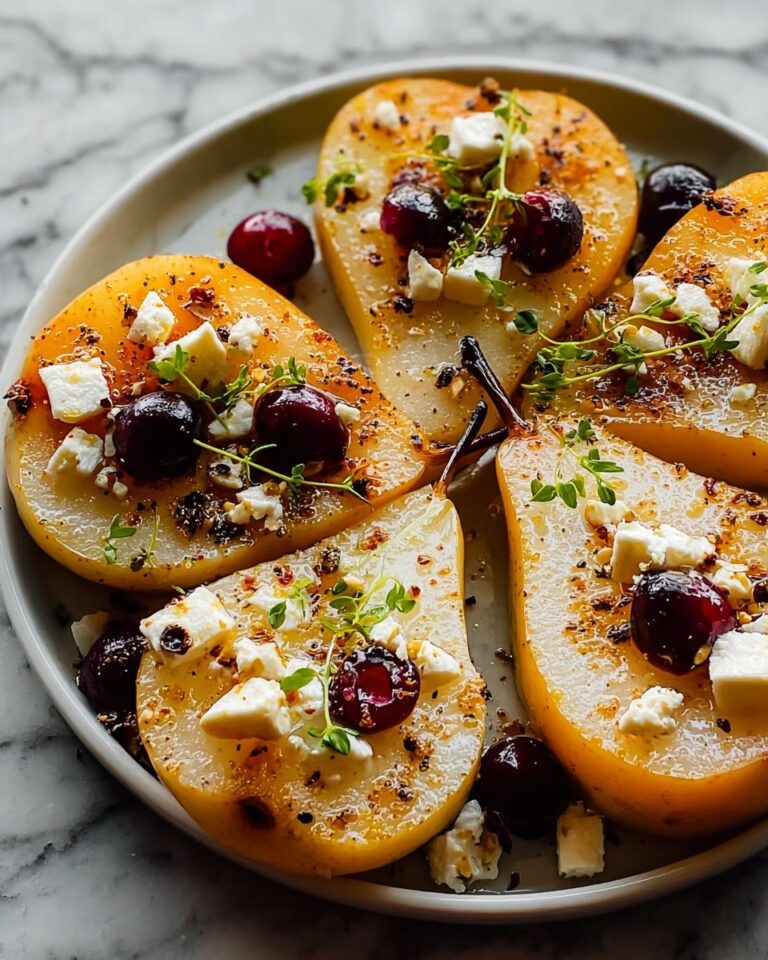 Baked Pears with Feta, Honey, and Cranberries Recipe