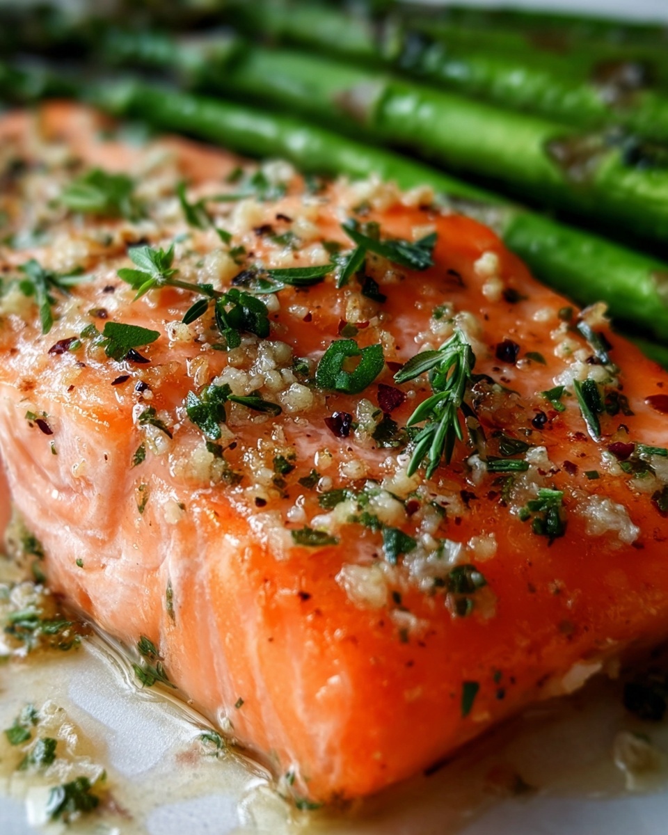 Garlic Butter Salmon & Asparagus Recipe - Recipe Image