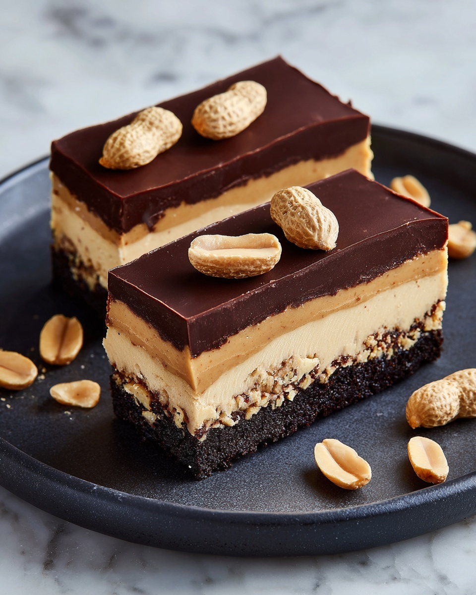 Peanut-Chocolate Cheesecake Bars Recipe - Recipe Image