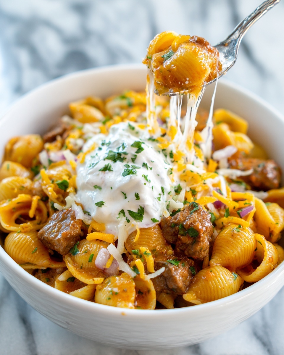 Cheesy Taco Cream Cheese Pasta Recipe - Recipe Image