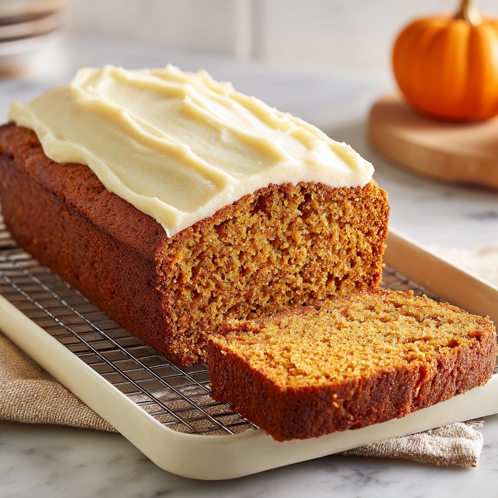 Pumpkin Bread with Cream Cheese Frosting Recipe - Recipe Image