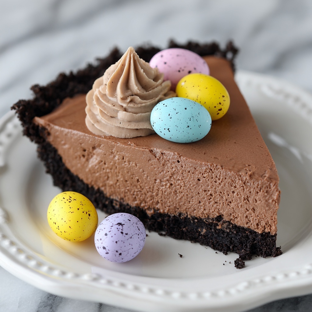 No-Bake Mini Egg Chocolate Cheesecake Recipe - Recipe Image