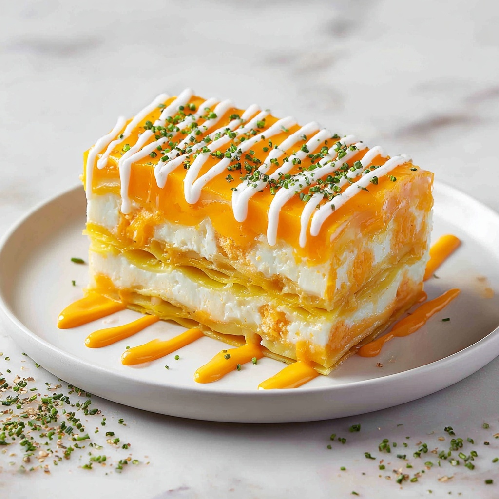 Cheesy Buffalo Chicken Lasagna with Ranch Drizzle Recipe - Recipe Image