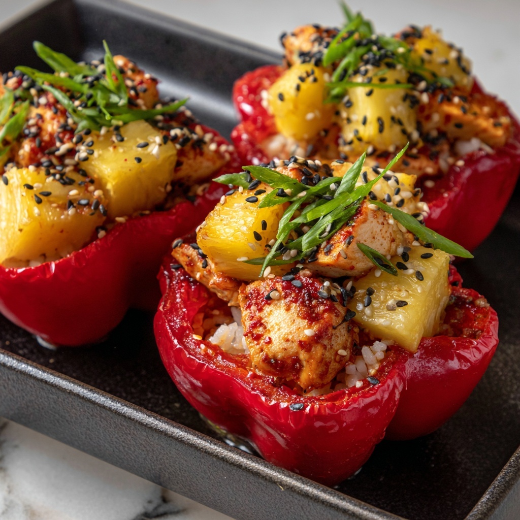 Teriyaki Pineapple Chicken & Rice Stuffed Peppers Recipe - Recipe Image