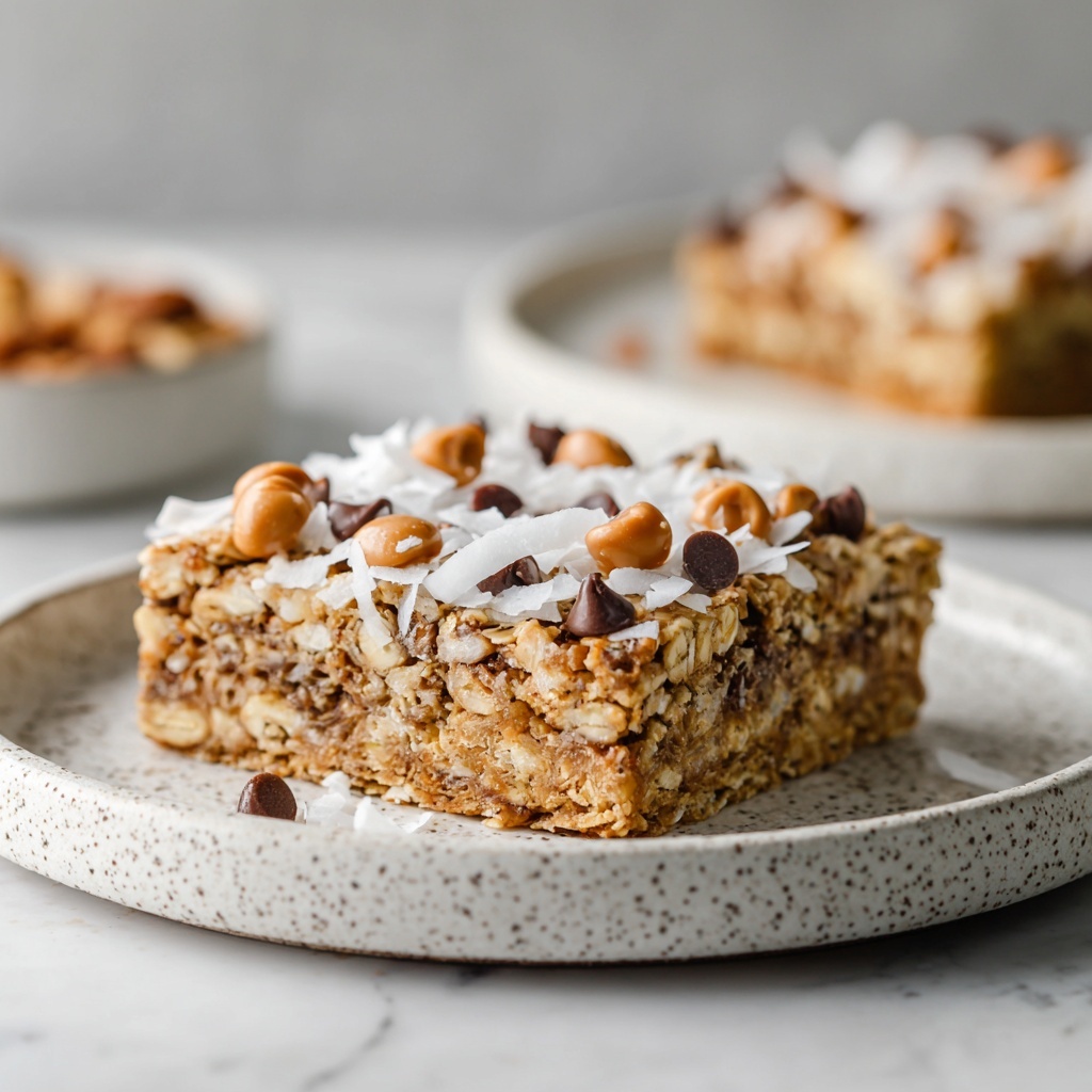 Baked Oatmeal Cake with Almonds, Chocolate Chips, and Coconut Recipe - Recipe Image