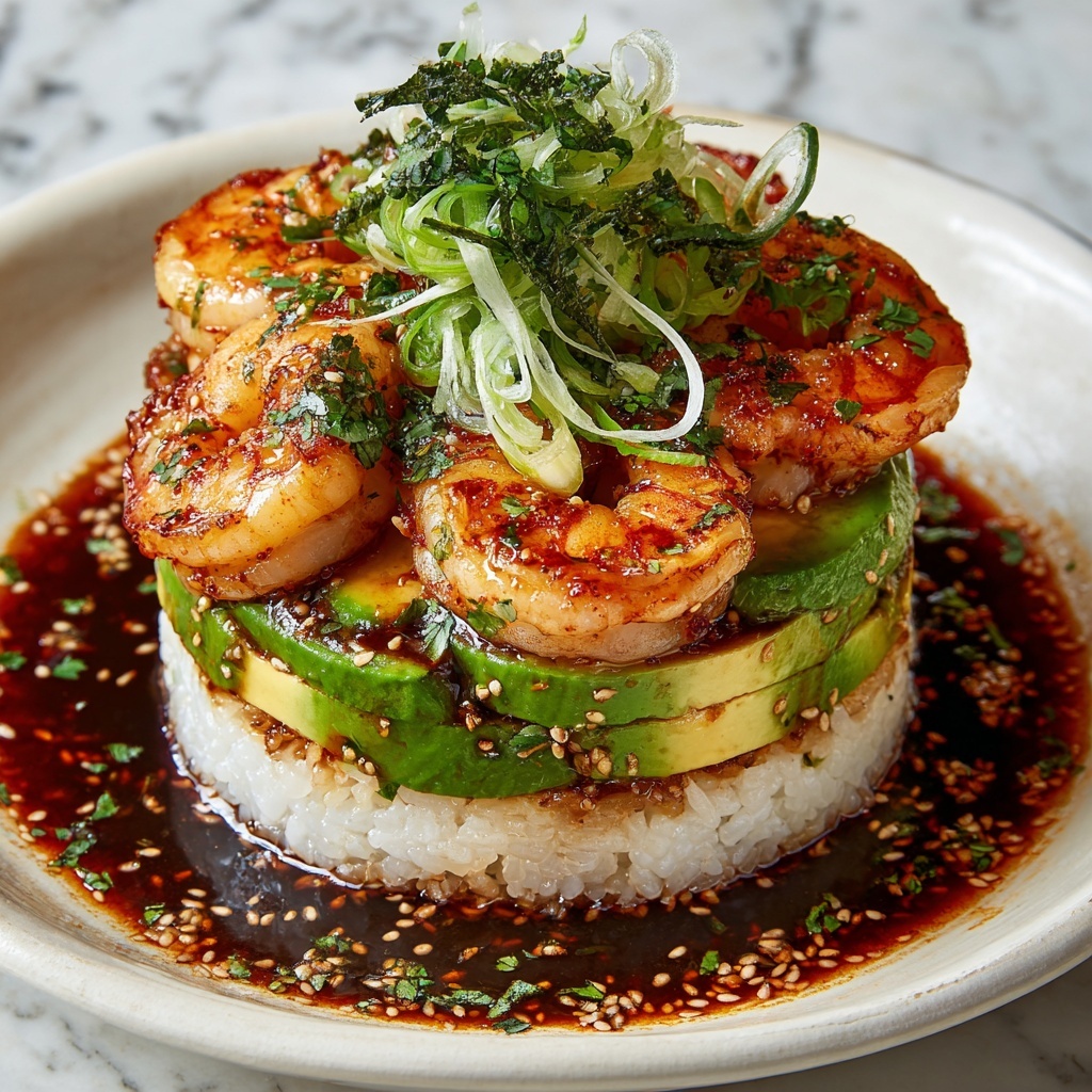 Spicy Shrimp Sushi Stacks Recipe - Recipe Image