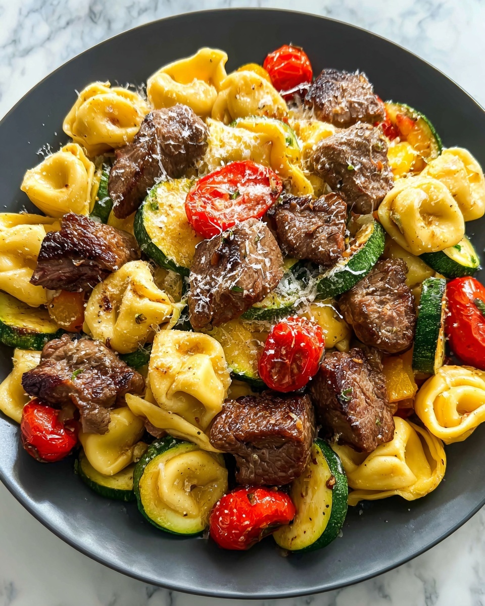 Garlic Parmesan Steak Tortellini Recipe - Recipe Image