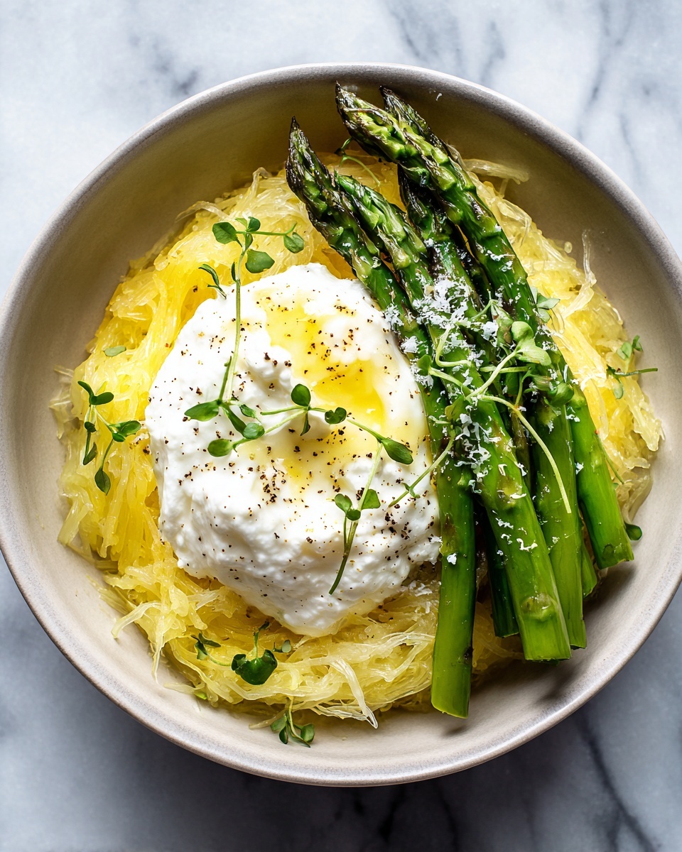 Spaghetti Squash with Asparagus, Ricotta, Lemon, and Thyme Recipe - Recipe Image