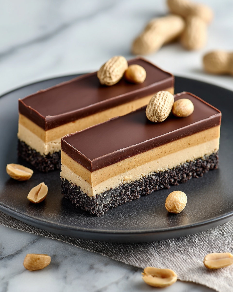 Peanut-Chocolate Cheesecake Bars Recipe - Recipe Image