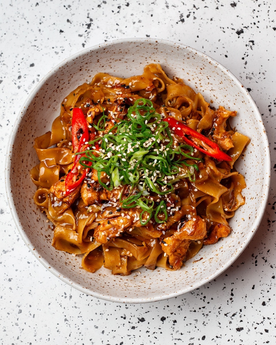 Crispy Garlic Chicken Drunken Noodles Recipe - Recipe Image