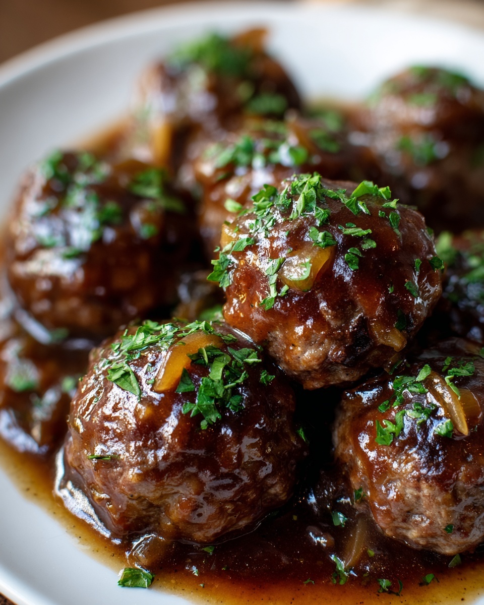 Savory Beef Meatballs in Mushroom Sauce Recipe - Recipe Image