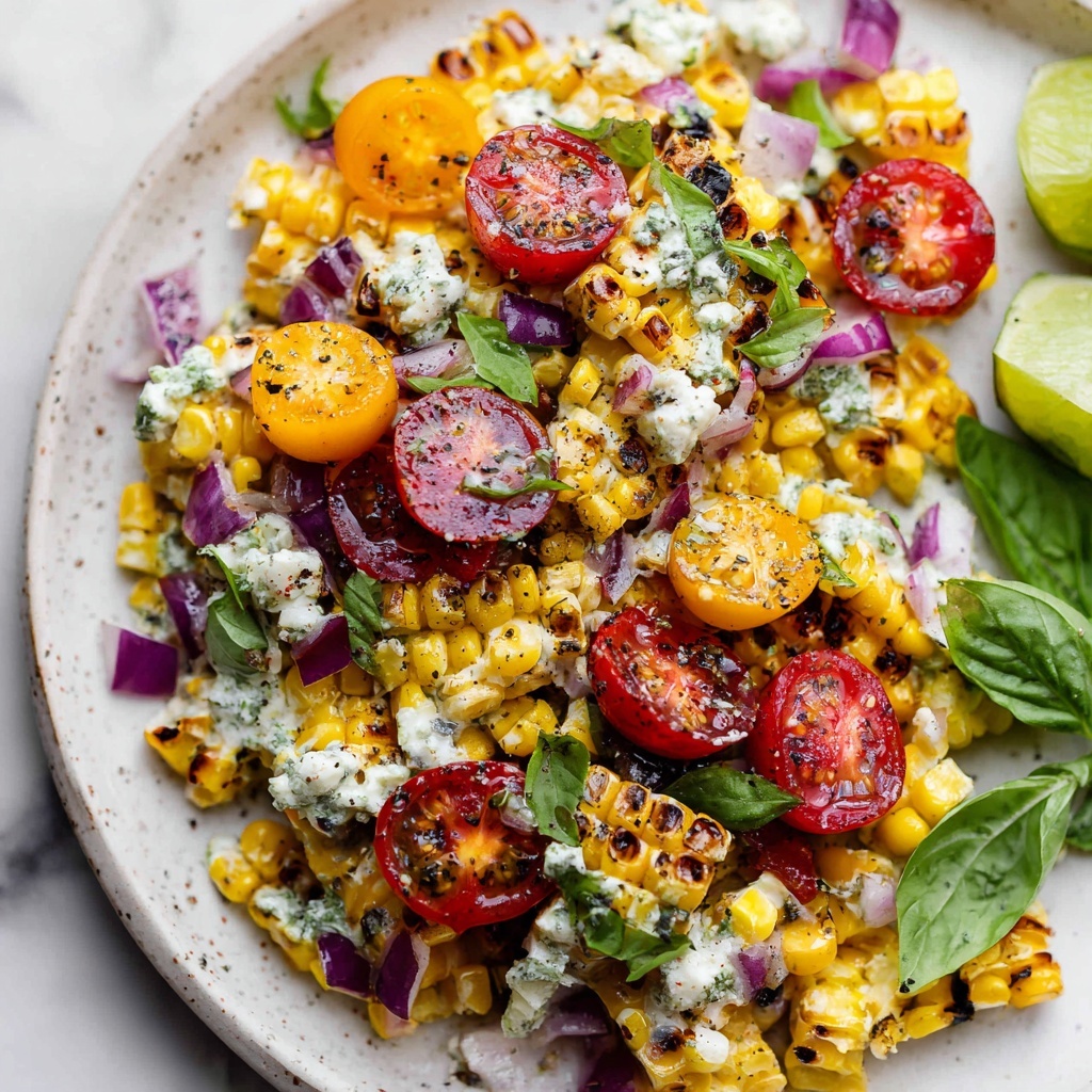 Charred Corn Delight with Feta and Fresh Herbs Recipe - Recipe Image