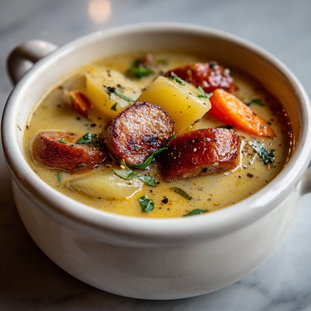 Creamy Sausage and Potato Soup Recipe - Recipe Image