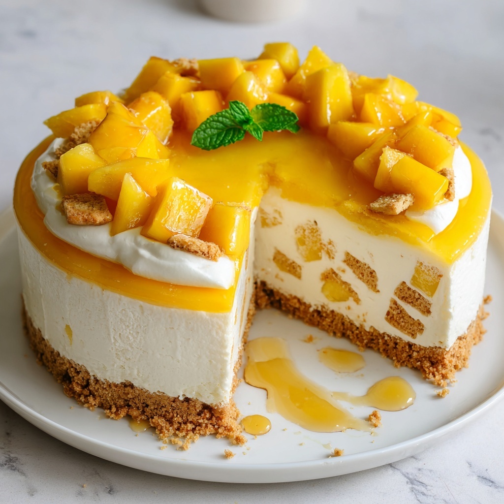 Unbaked Cheese and Mango Cake Recipe - Recipe Image