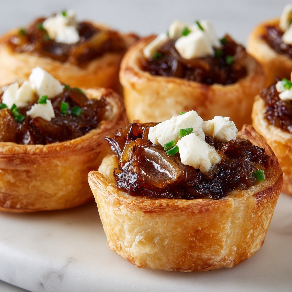 Caramelized Onion and Feta Puff Pastry Tarts Recipe - Recipe Image