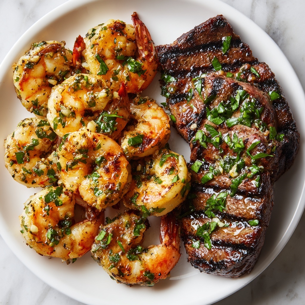 Garlic Butter Grilled Steak and Shrimp Recipe - Recipe Image