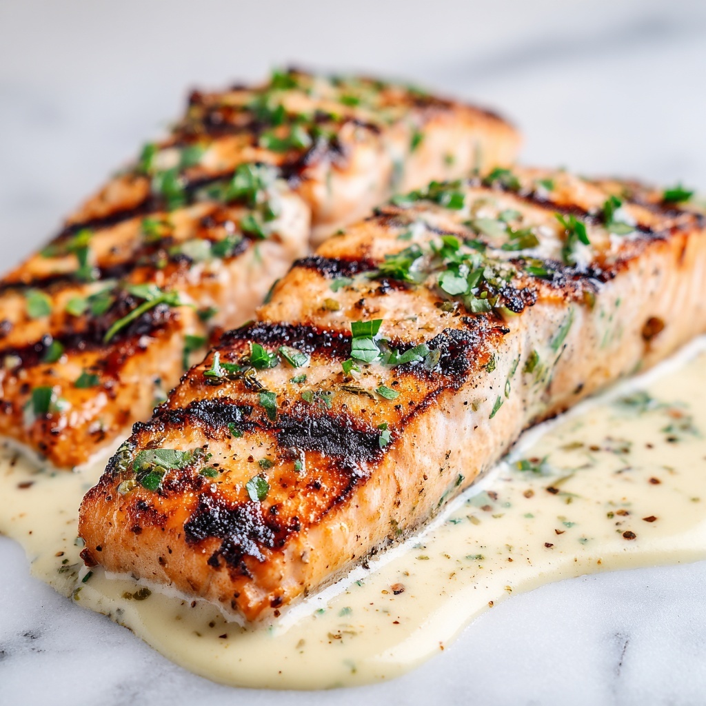 Salmon Bites with Garlic Cream Sauce Recipe - Recipe Image