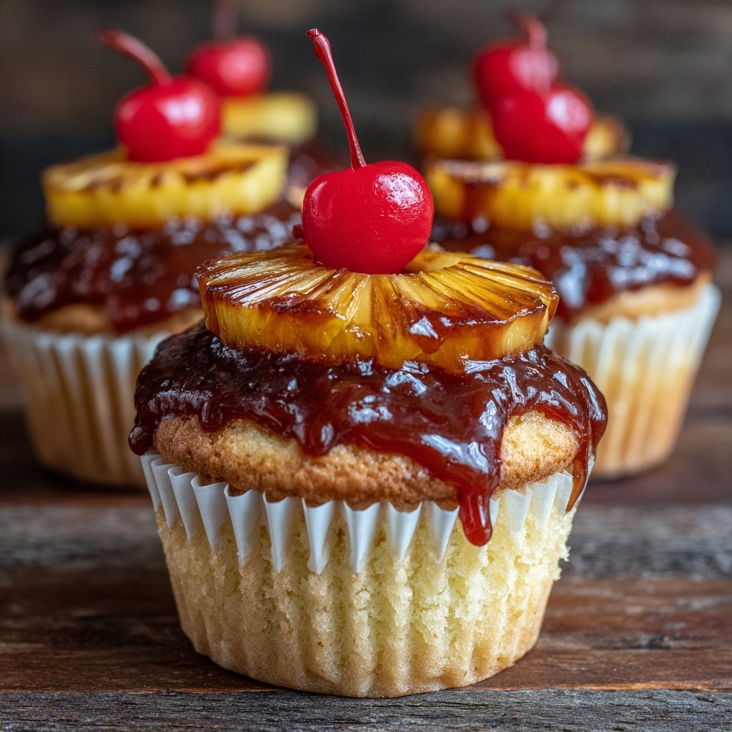Pineapple Upside-Down Cupcakes Recipe - Recipe Image
