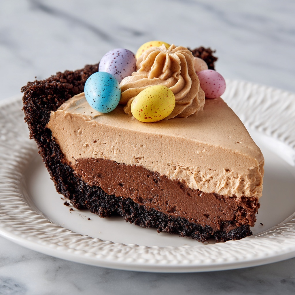 No-Bake Mini Egg Chocolate Cheesecake Recipe - Recipe Image