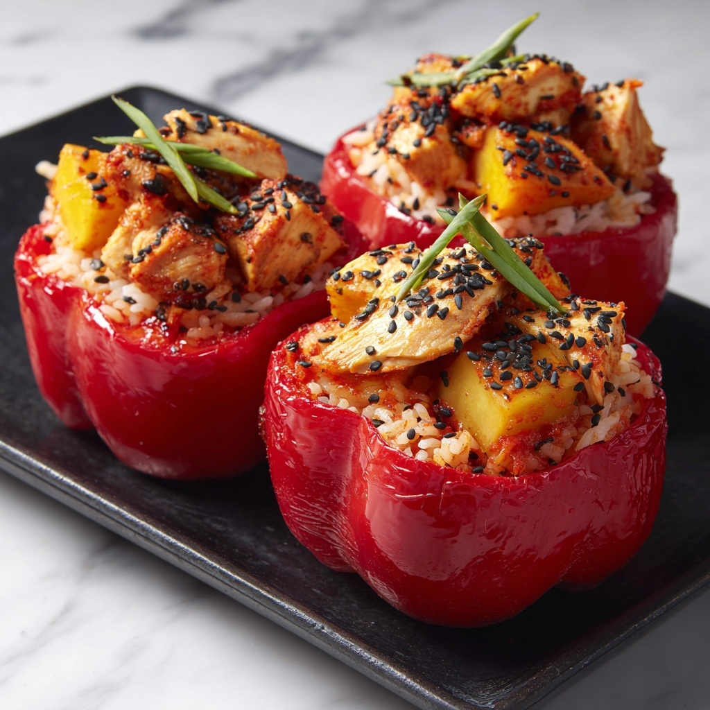 Teriyaki Pineapple Chicken & Rice Stuffed Peppers Recipe - Recipe Image